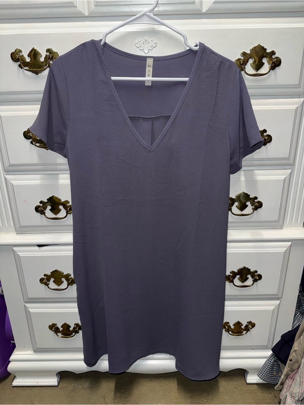 MTS V-Neck Dress in Dusty Lavender-Size Small